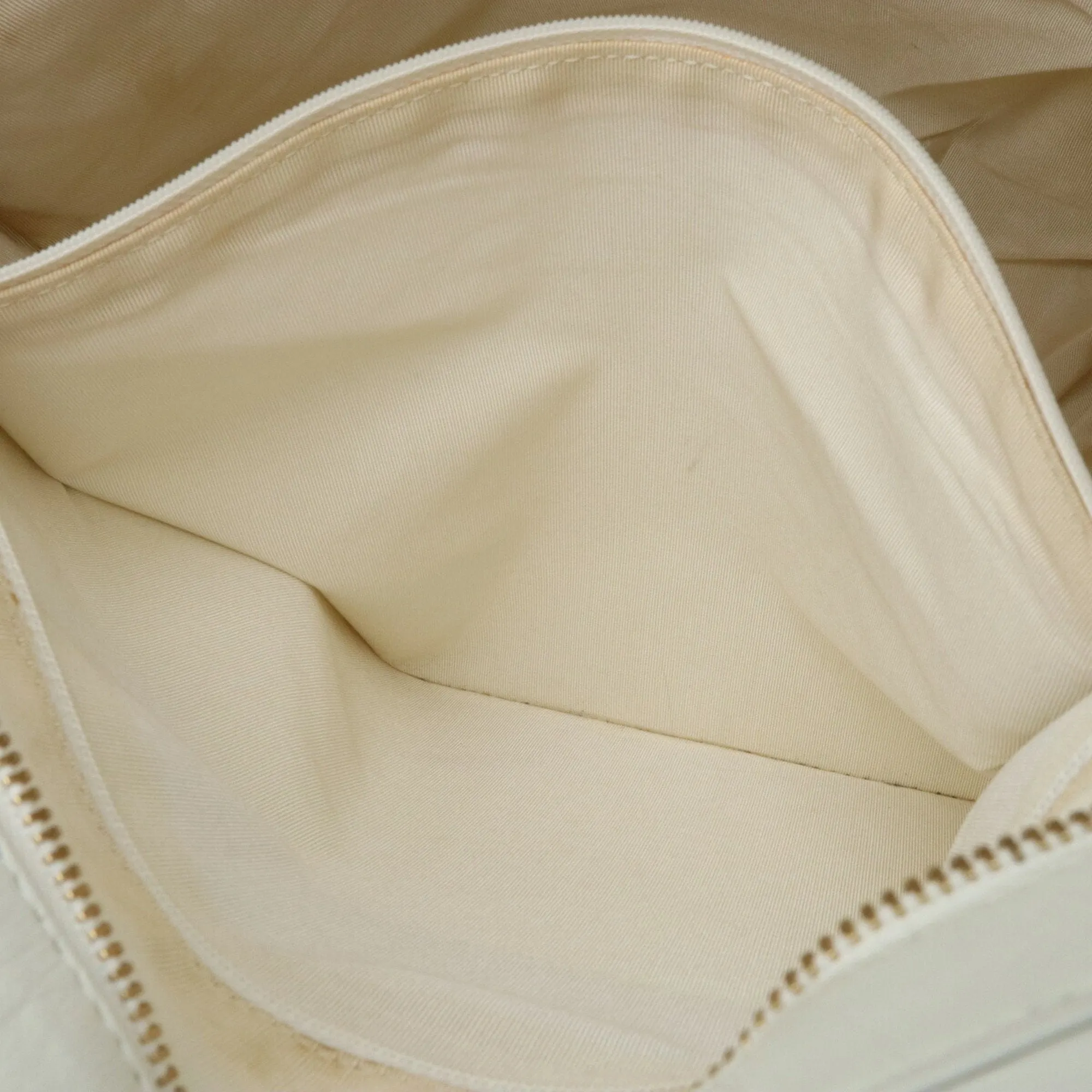 CHANEL Coco Mark Embossed Tote Bag Shoulder Leather White