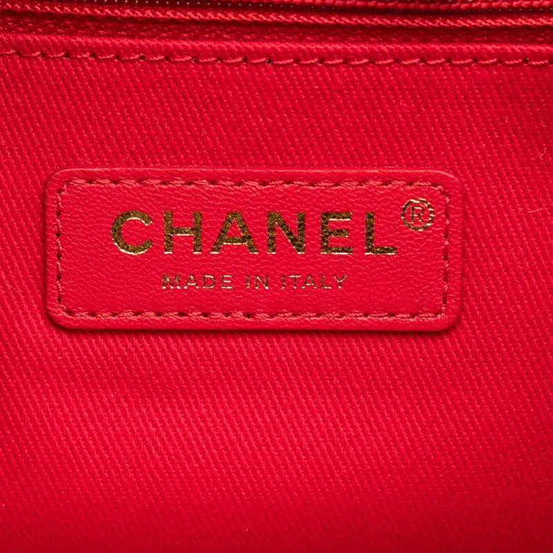 Chanel Coco Stitch Chain Shoulder Bag Black Red   Chanel