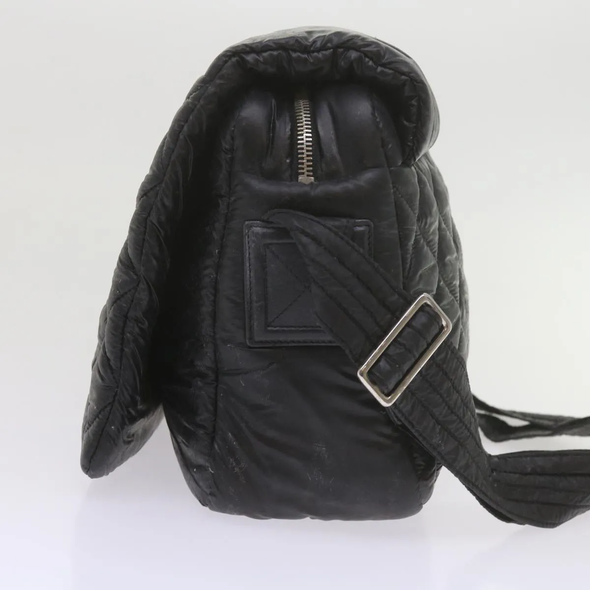 CHANEL Cococoon Shoulder Bag Nylon Black CC Auth bs10518