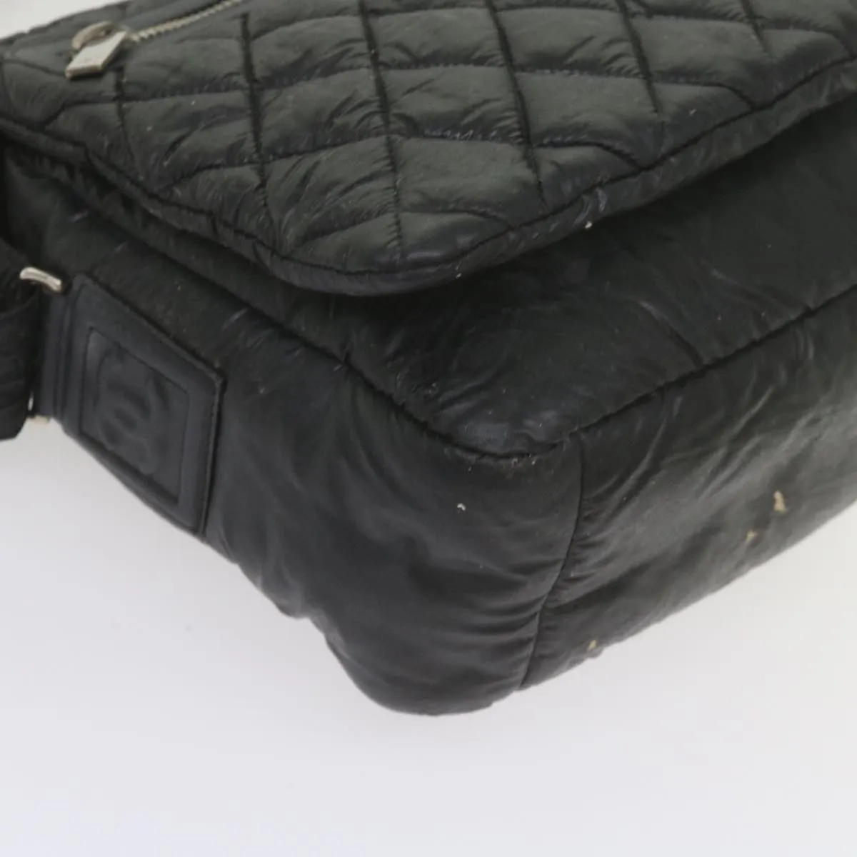 CHANEL Cococoon Shoulder Bag Nylon Black CC Auth bs10518