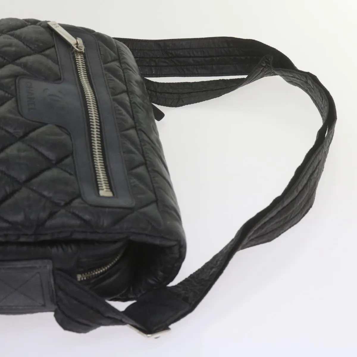 CHANEL Cococoon Shoulder Bag Nylon Black CC Auth bs10518