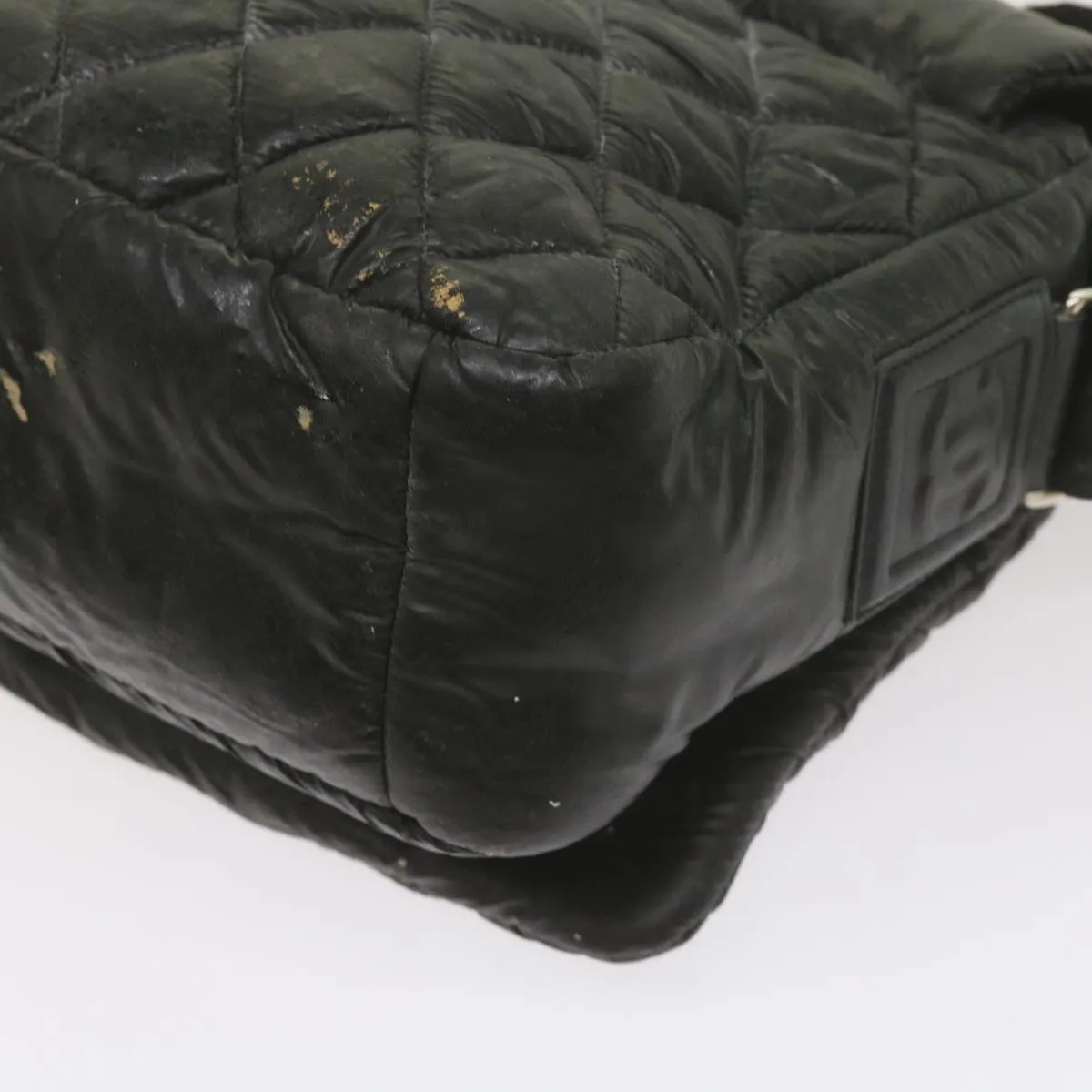 CHANEL Cococoon Shoulder Bag Nylon Black CC Auth bs10518