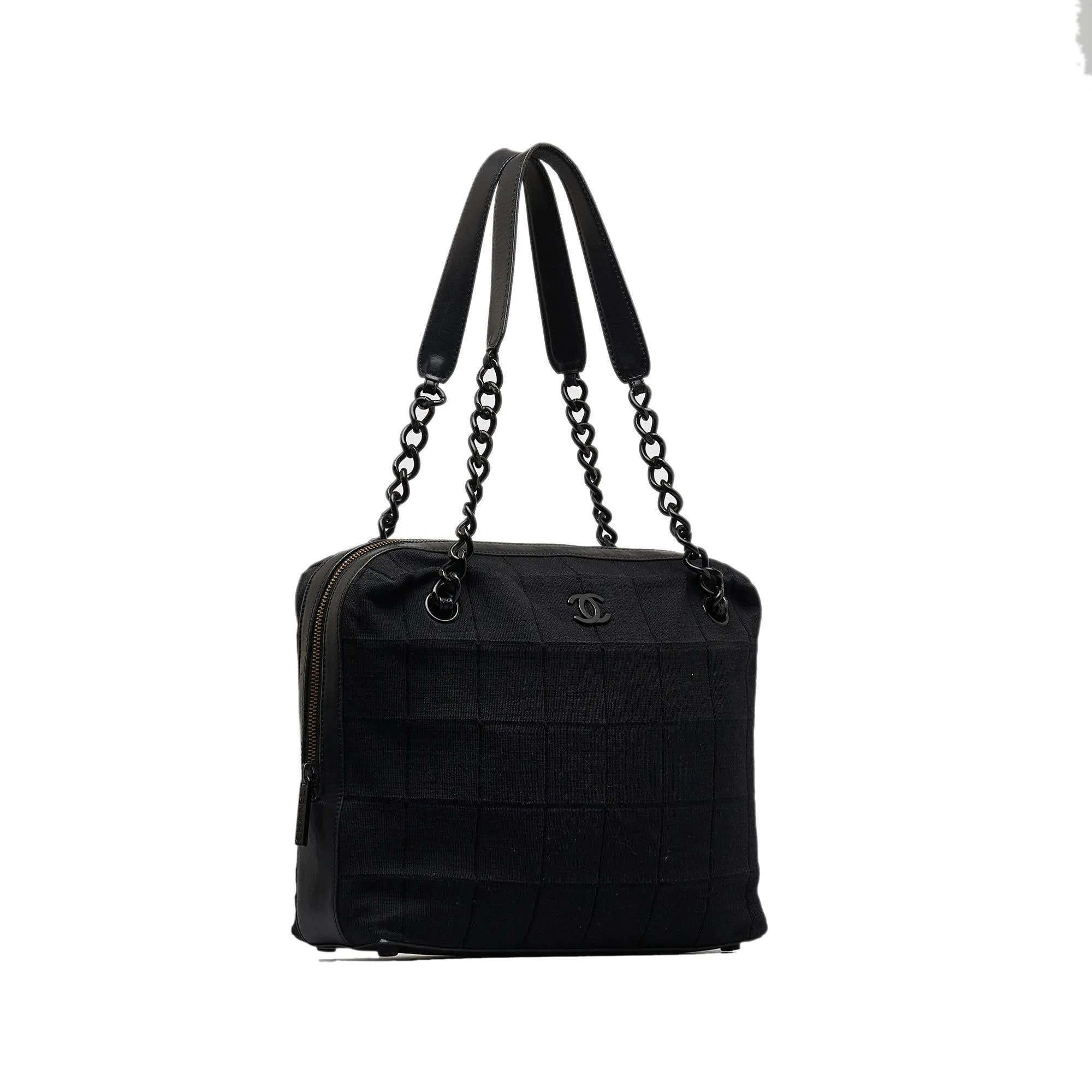 Chanel Cotton Choco Bar Shoulder Bag (SHG-05HMsv)