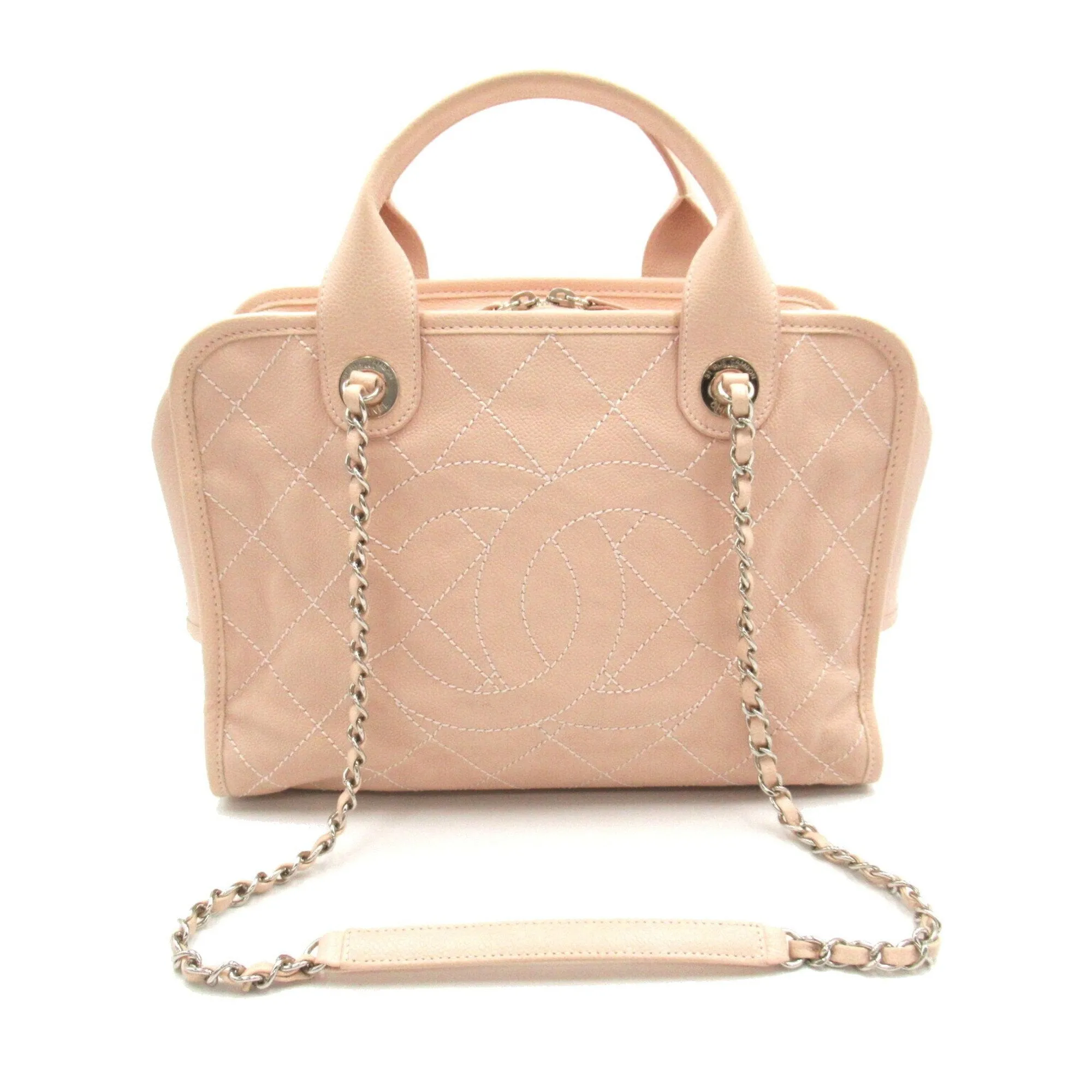 CHANEL Deauville 2-way shoulder bag, caviar skin (grained calfskin), women's, pink