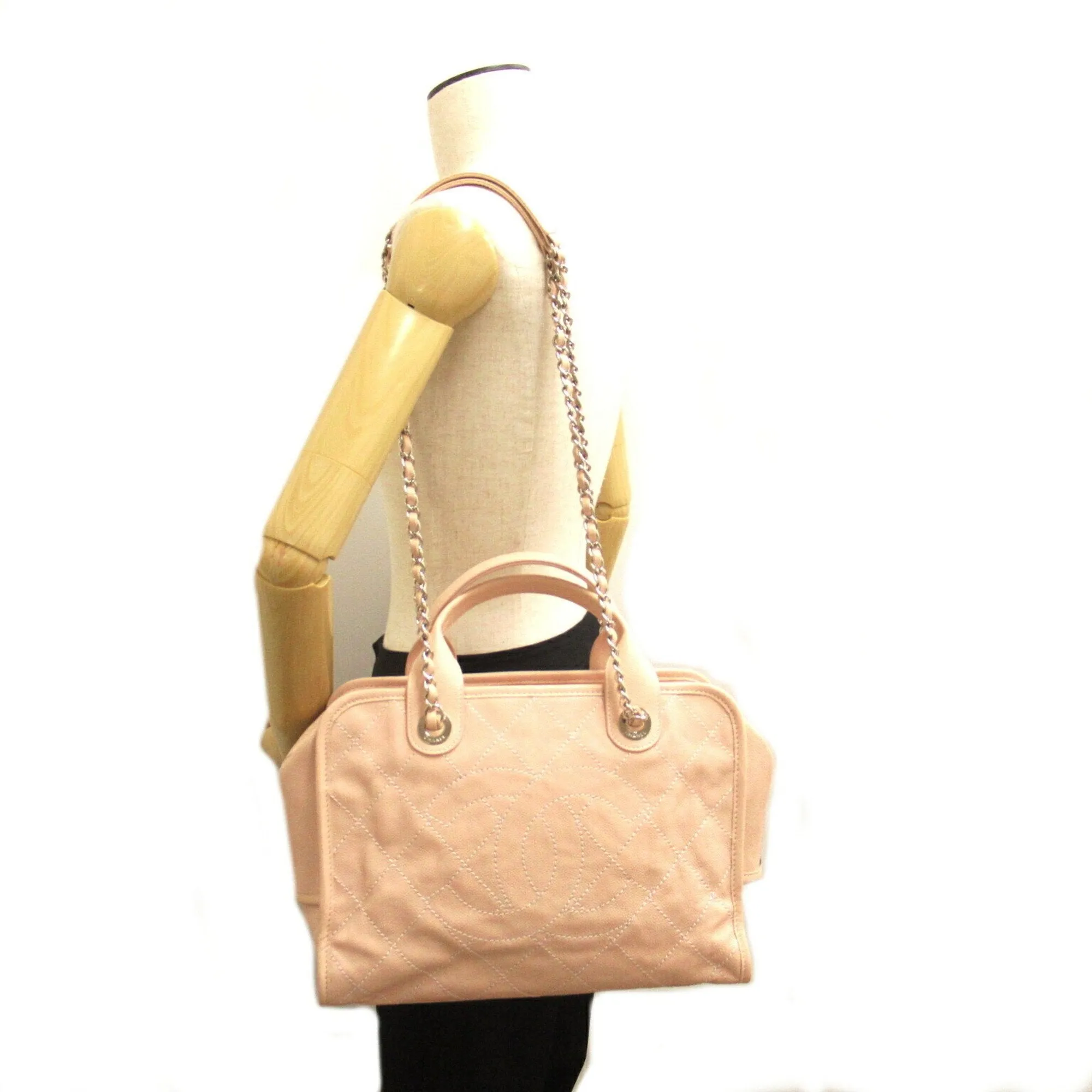 CHANEL Deauville 2-way shoulder bag, caviar skin (grained calfskin), women's, pink