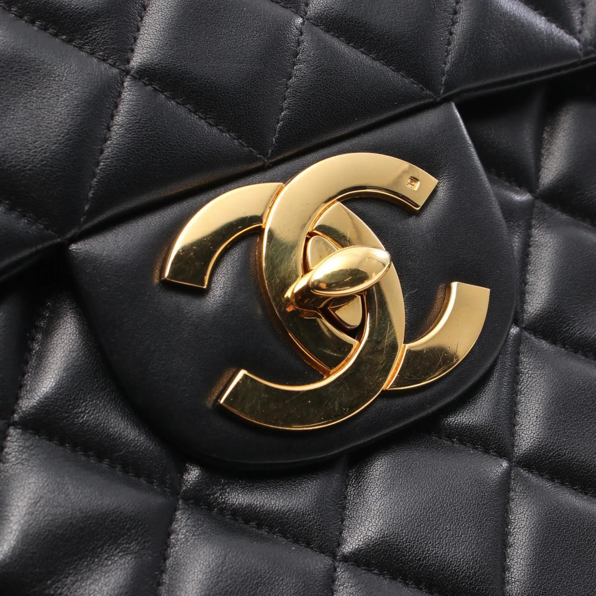 CHANEL Deca Matelasse 34 Shoulder Bag, Lambskin, Women's, Black