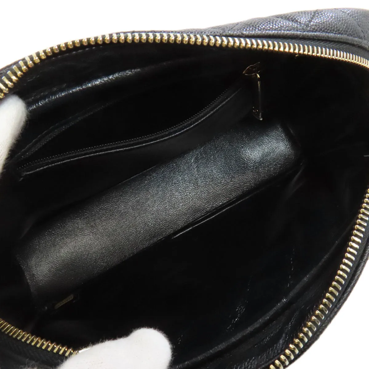 CHANEL Handbag Grained Calfskin Skin black ChainShoulder Matelasse Gold Metal