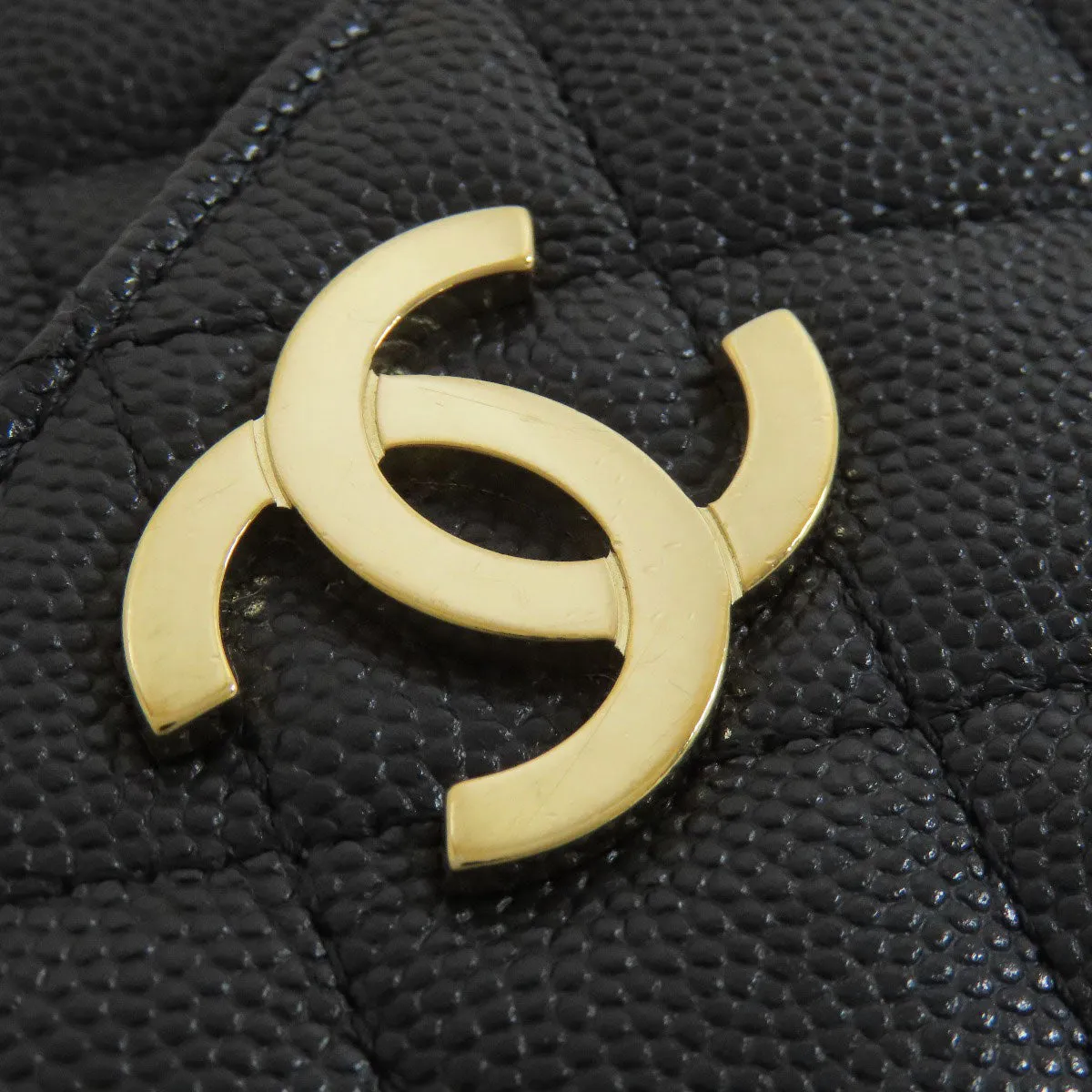 CHANEL Handbag Grained Calfskin Skin black ChainShoulder Matelasse Gold Metal