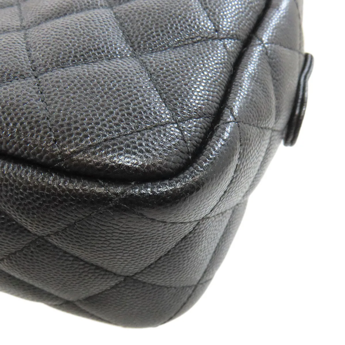 CHANEL Handbag Grained Calfskin Skin black ChainShoulder Matelasse Gold Metal