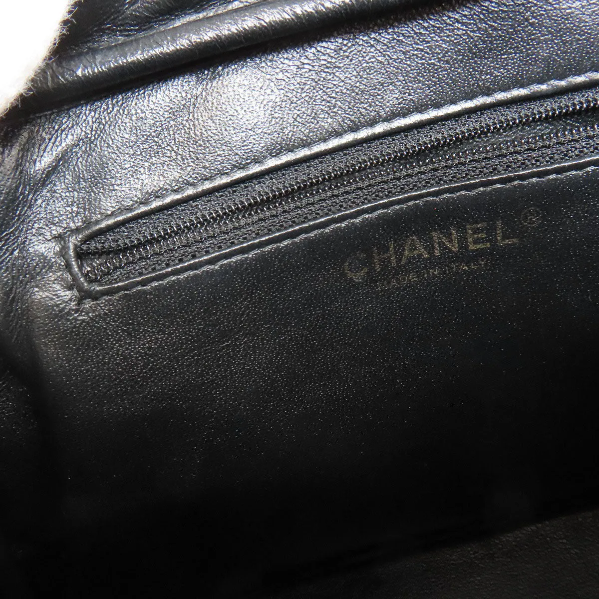 CHANEL Handbag Grained Calfskin Skin black ChainShoulder Matelasse Gold Metal