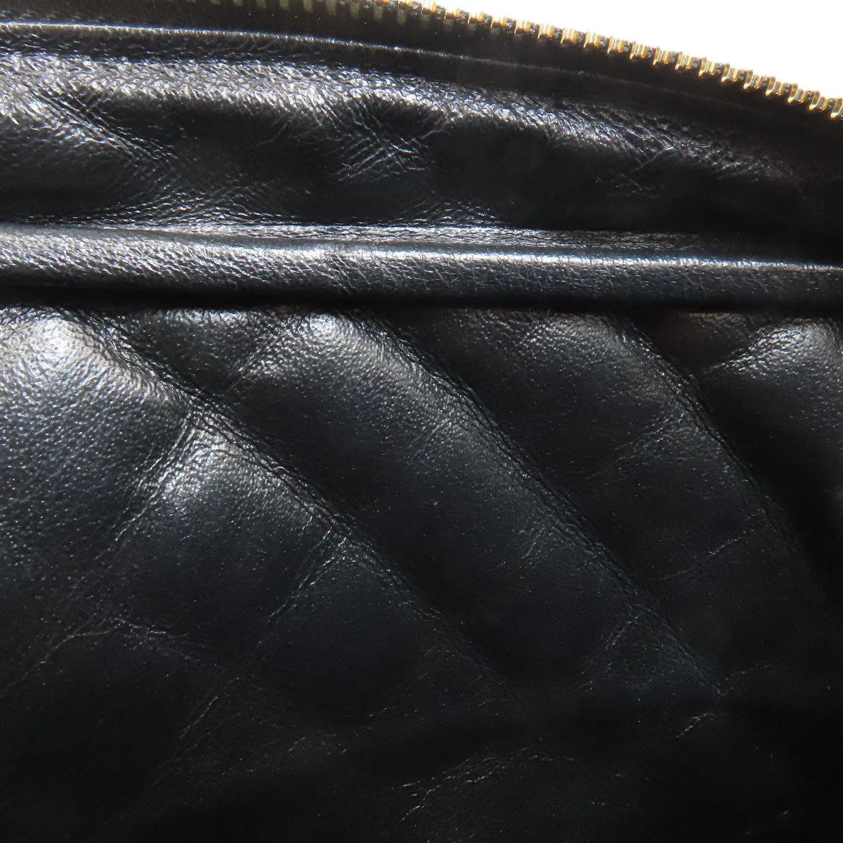 CHANEL Handbag Grained Calfskin Skin black ChainShoulder Matelasse Gold Metal