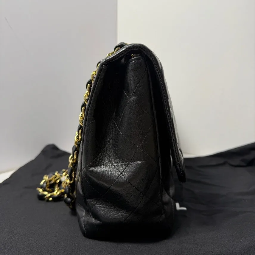 Chanel Jumbo Lambskin Single Flap Black Shoulder Bag