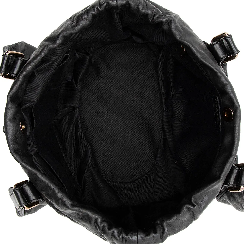 Chanel Lambskin Bubble Quilted Drawstring Shoulder Bag (SHF-15889)