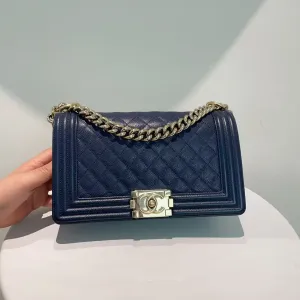 Chanel Leboy Caviar Navy Shoulder Bag