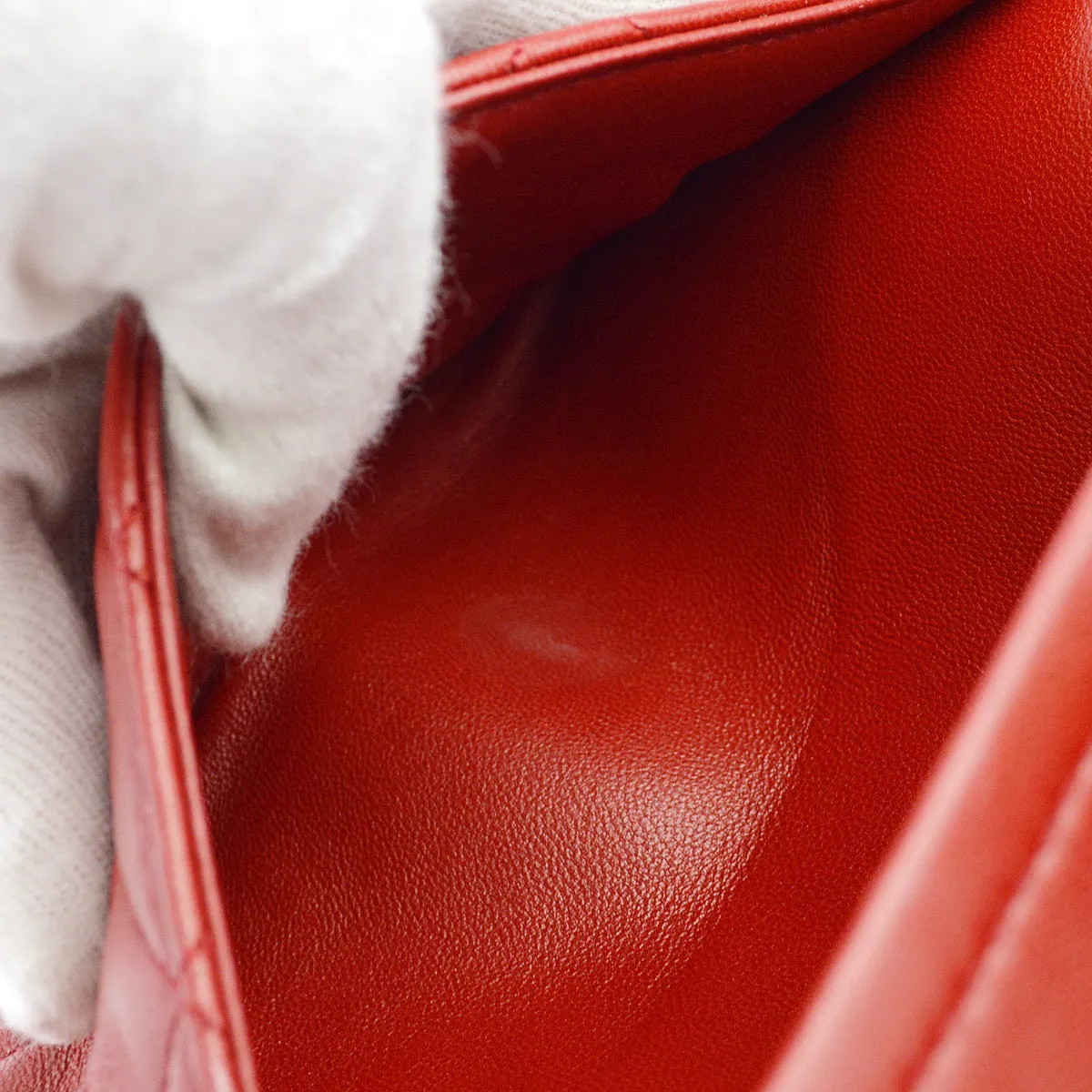 Chanel * Red Lambskin Small Classic Double Flap Shoulder Bag