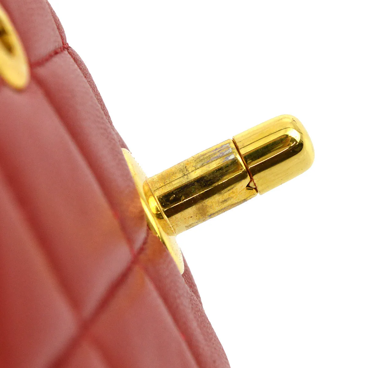 Chanel * Red Lambskin Small Classic Double Flap Shoulder Bag