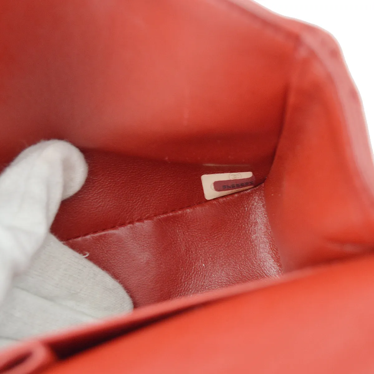 Chanel * Red Lambskin Small Classic Double Flap Shoulder Bag