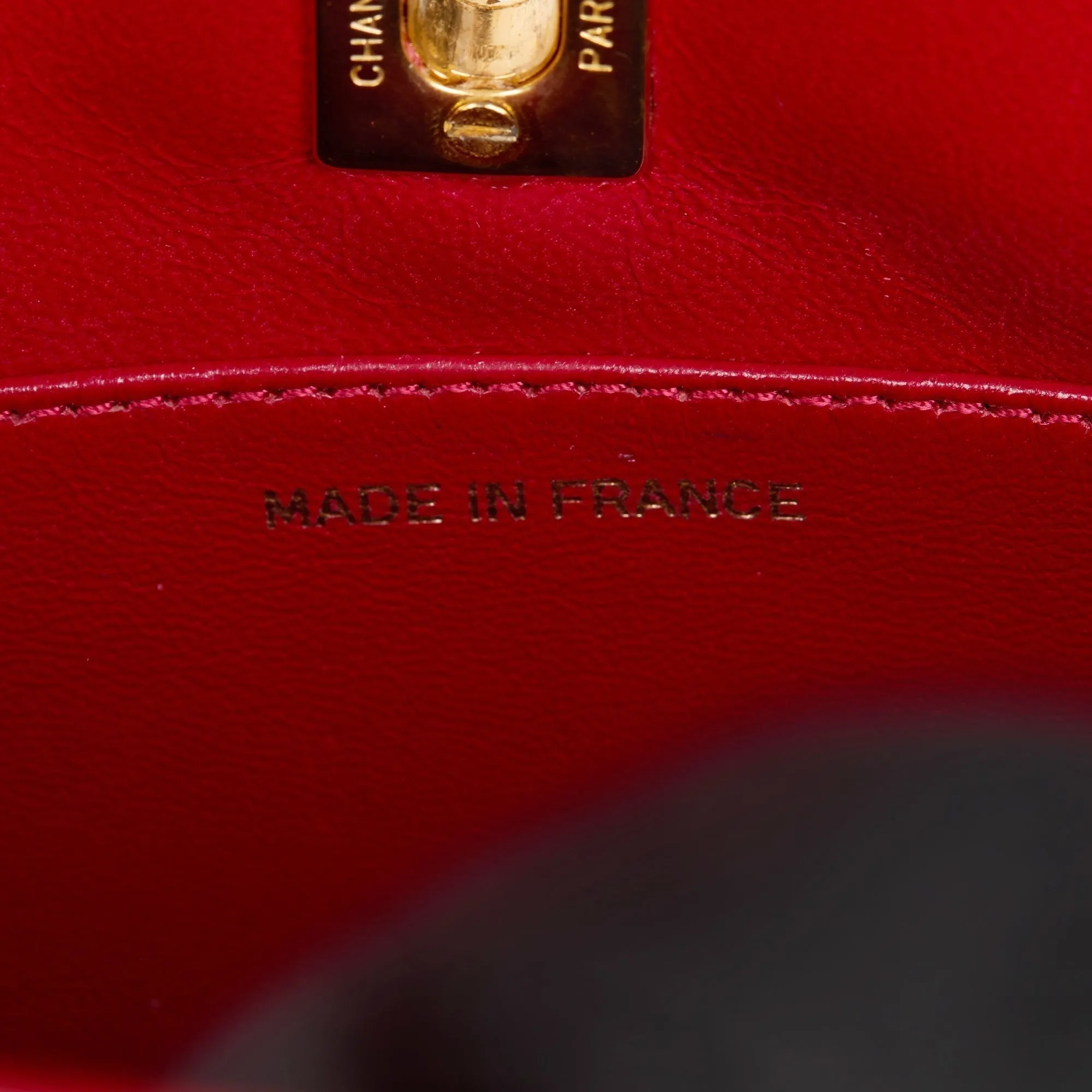 Chanel Red Quilted Lambskin Vintage Classic Shoulder Bag