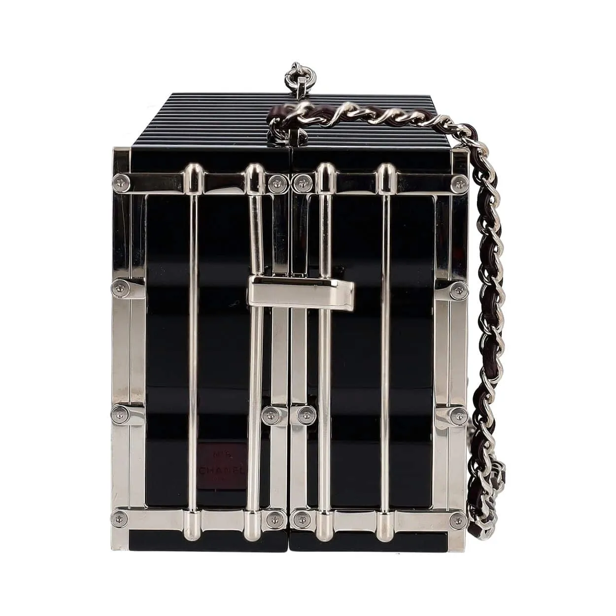 CHANEL Resin Paris Hamburg Minaudiere Shoulder Bag Black
