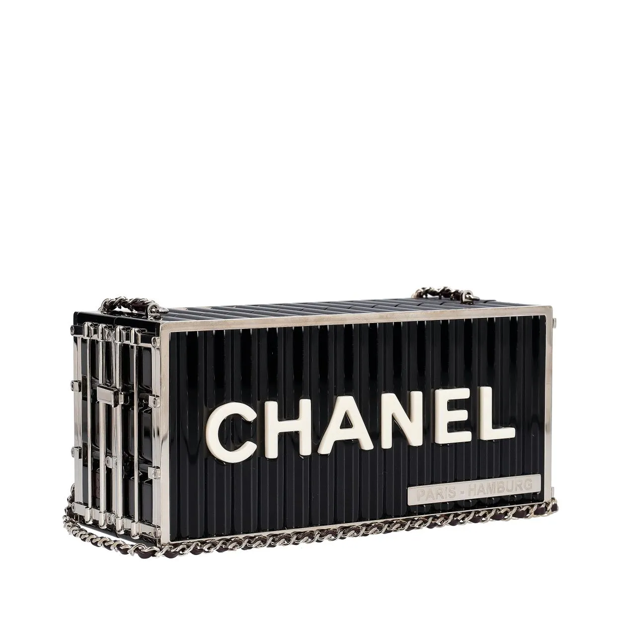CHANEL Resin Paris Hamburg Minaudiere Shoulder Bag Black