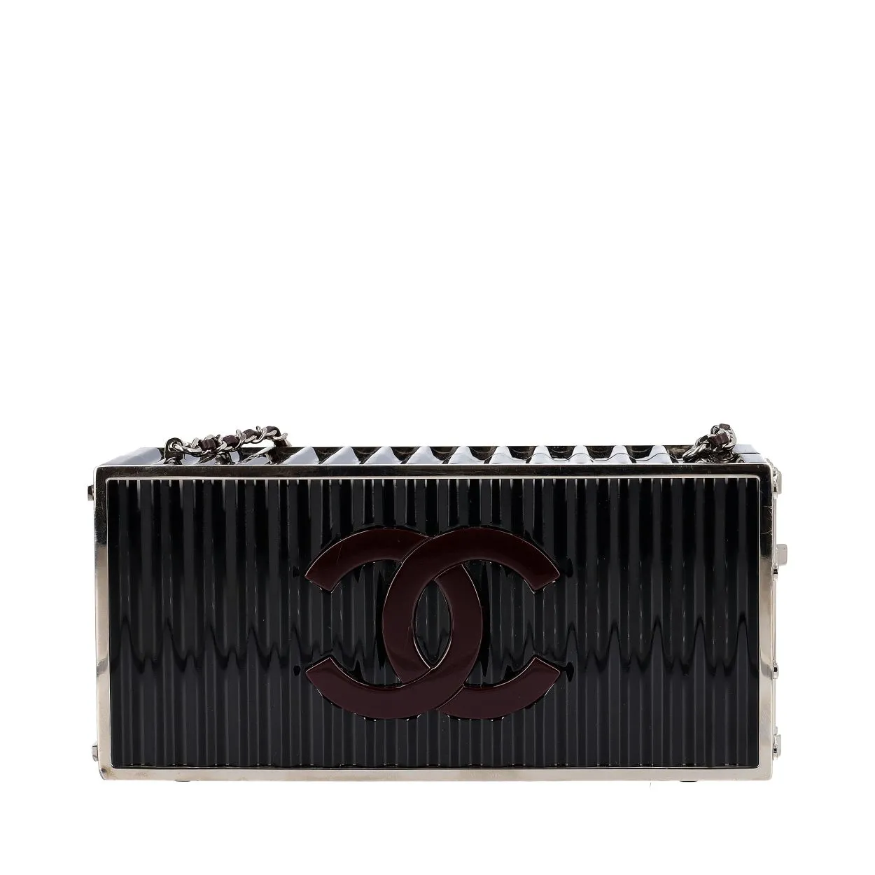 CHANEL Resin Paris Hamburg Minaudiere Shoulder Bag Black