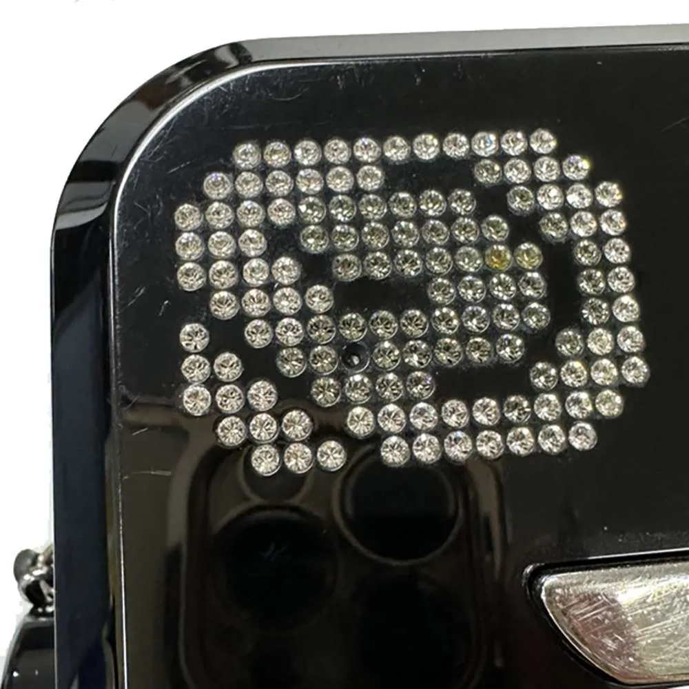 CHANEL Robot ChainShoulder Bag 2017Stainless Steel Black/Multicolor A94647 Plastic Rhinestone