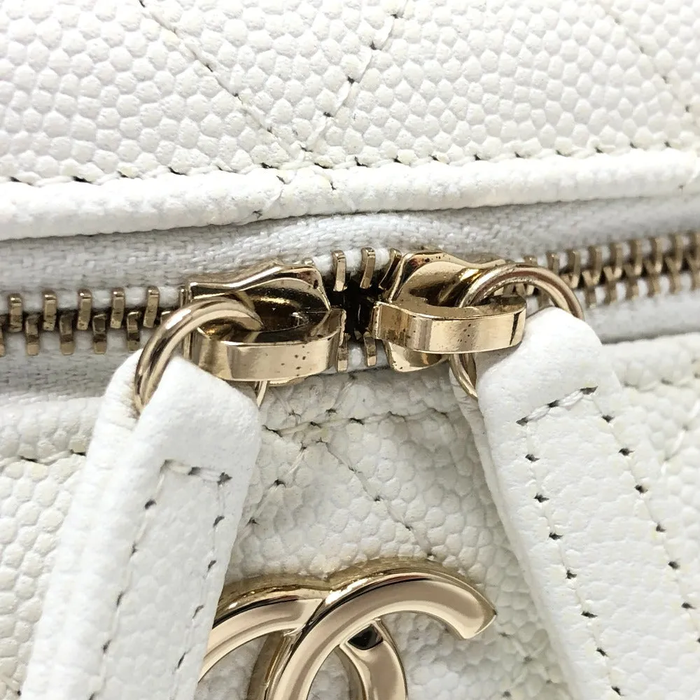 CHANEL Shoulder Bag AS3171 Caviar skin white COCO Mark CC Vanity bag Women Used