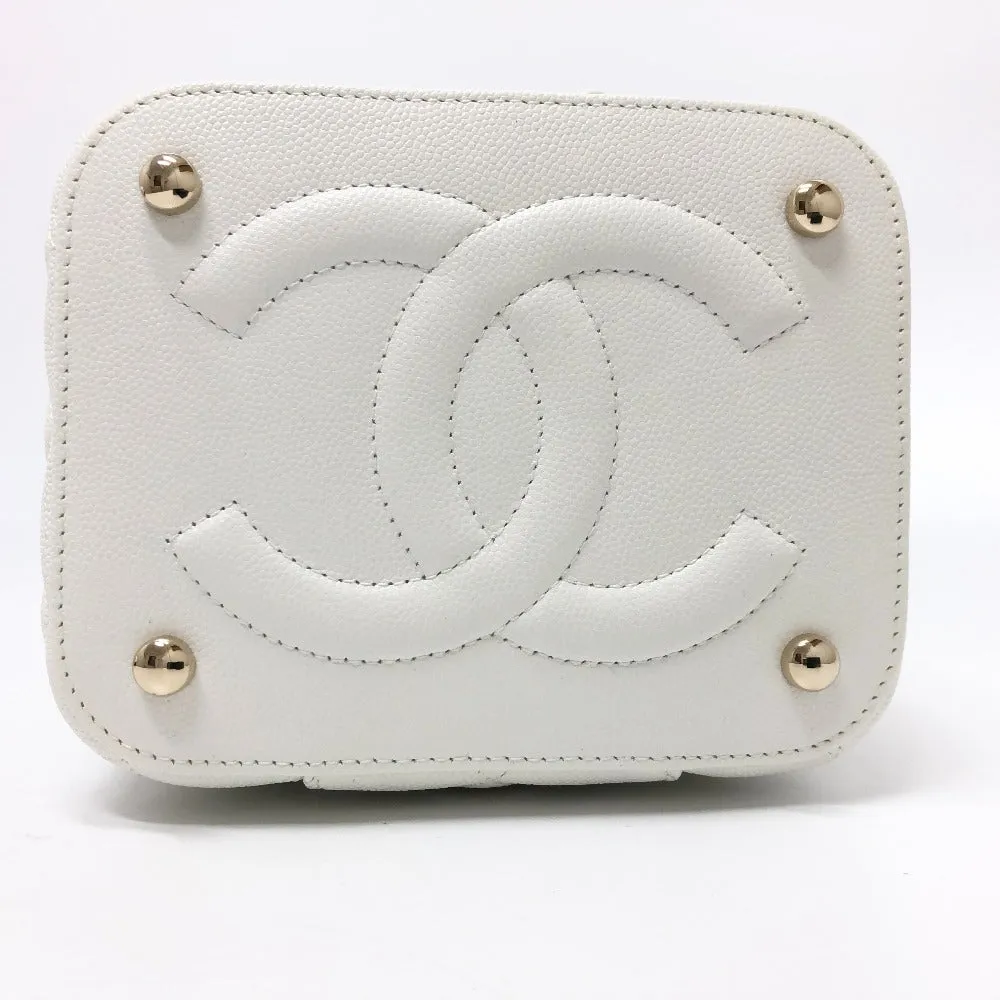 CHANEL Shoulder Bag AS3171 Caviar skin white COCO Mark CC Vanity bag Women Used