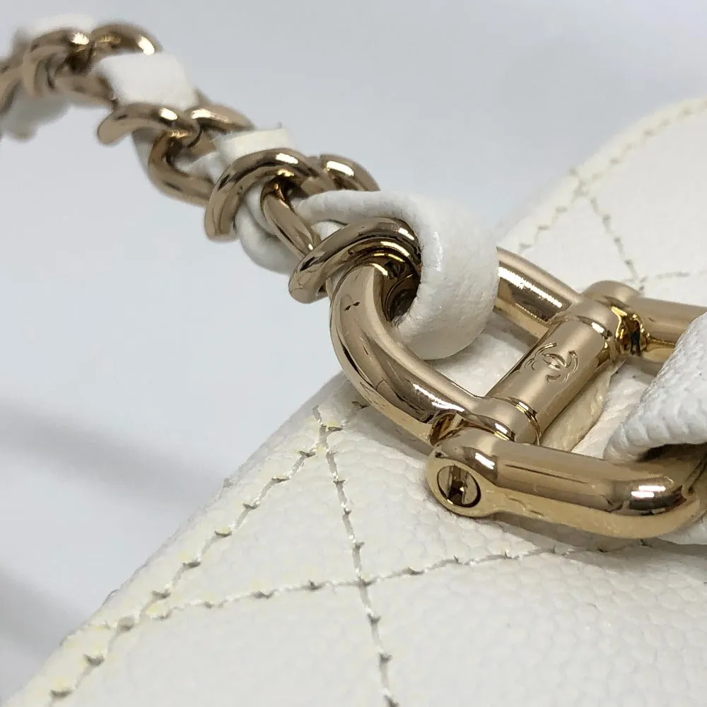 CHANEL Shoulder Bag AS3171 Caviar skin white COCO Mark CC Vanity bag Women Used