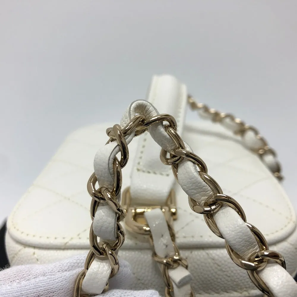 CHANEL Shoulder Bag AS3171 Caviar skin white COCO Mark CC Vanity bag Women Used