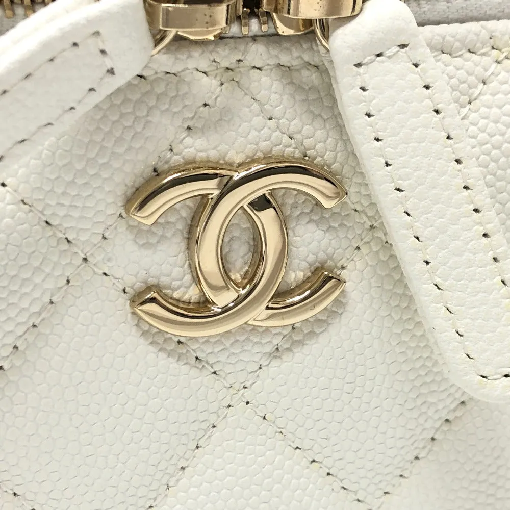 CHANEL Shoulder Bag AS3171 Caviar skin white COCO Mark CC Vanity bag Women Used