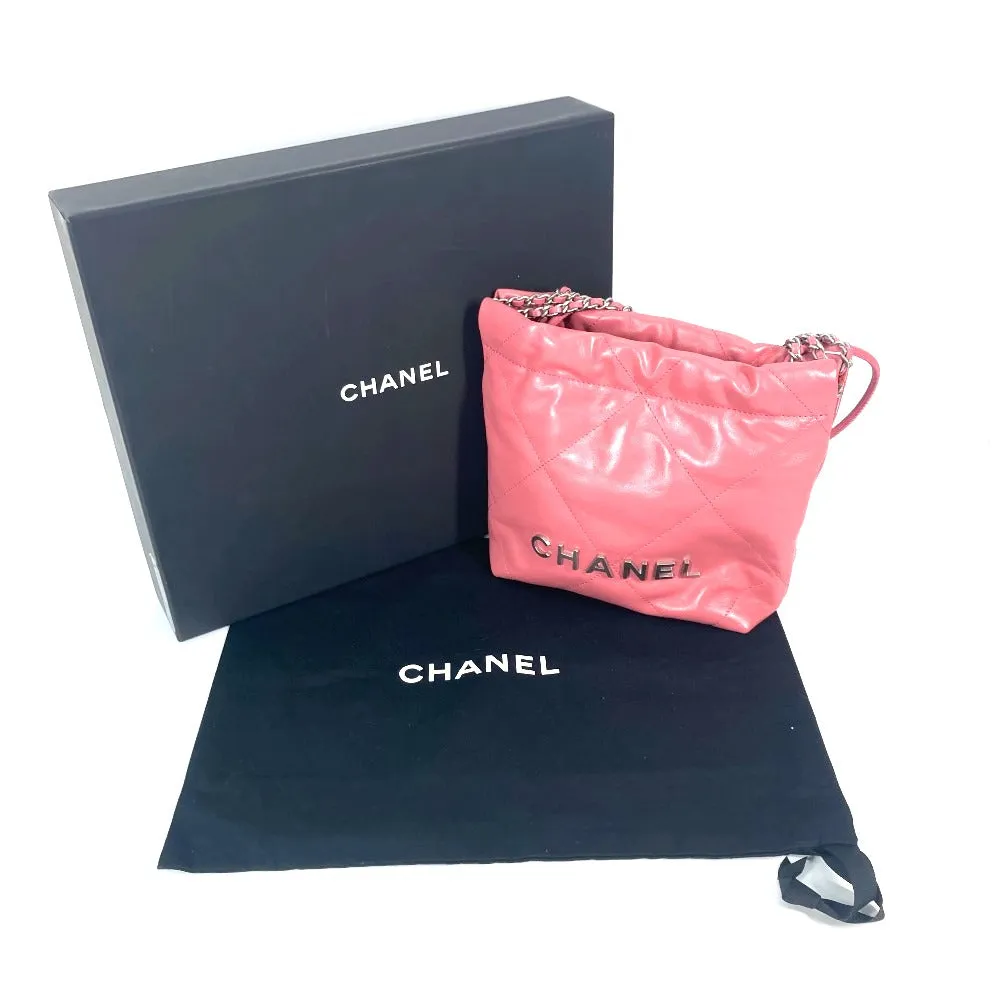 CHANEL Shoulder Bag AS3980 Calfskin pink Chain chanel 22 Women Used