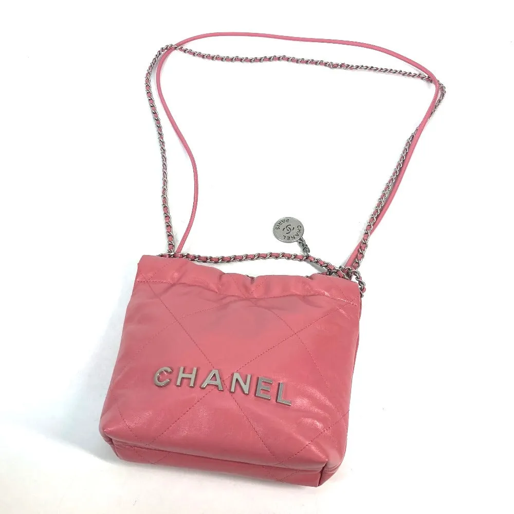 CHANEL Shoulder Bag AS3980 Calfskin pink Chain chanel 22 Women Used
