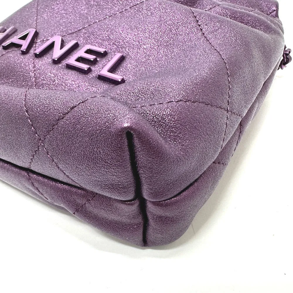 CHANEL Shoulder Bag AS3980 leather purple CHANEL22 Glitter All Purple