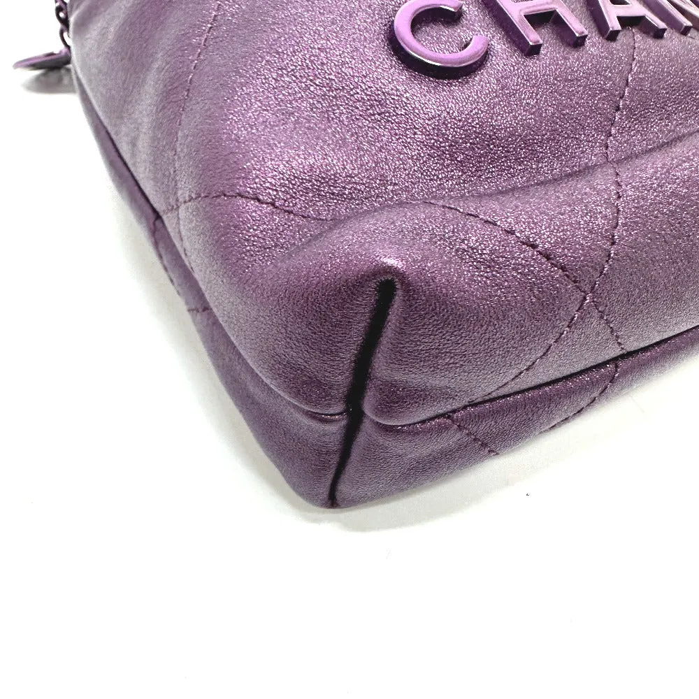 CHANEL Shoulder Bag AS3980 leather purple CHANEL22 Glitter All Purple