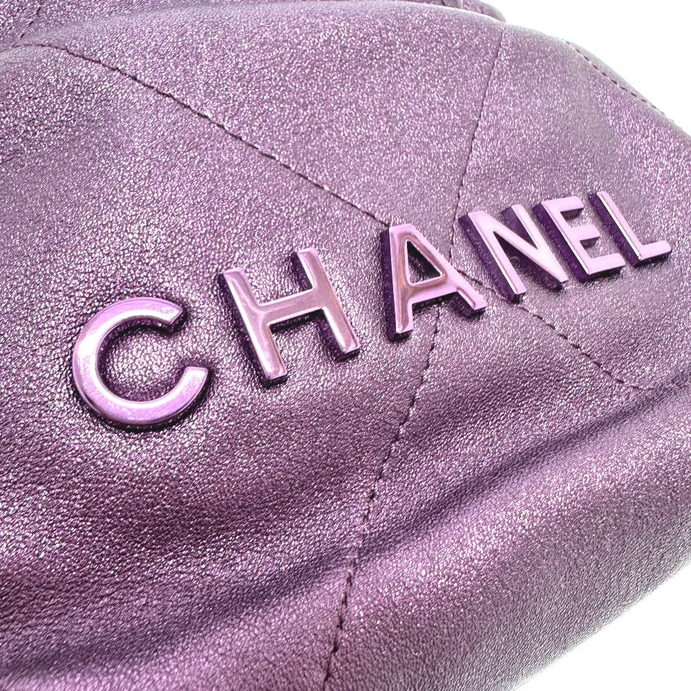 CHANEL Shoulder Bag AS3980 leather purple CHANEL22 Glitter All Purple