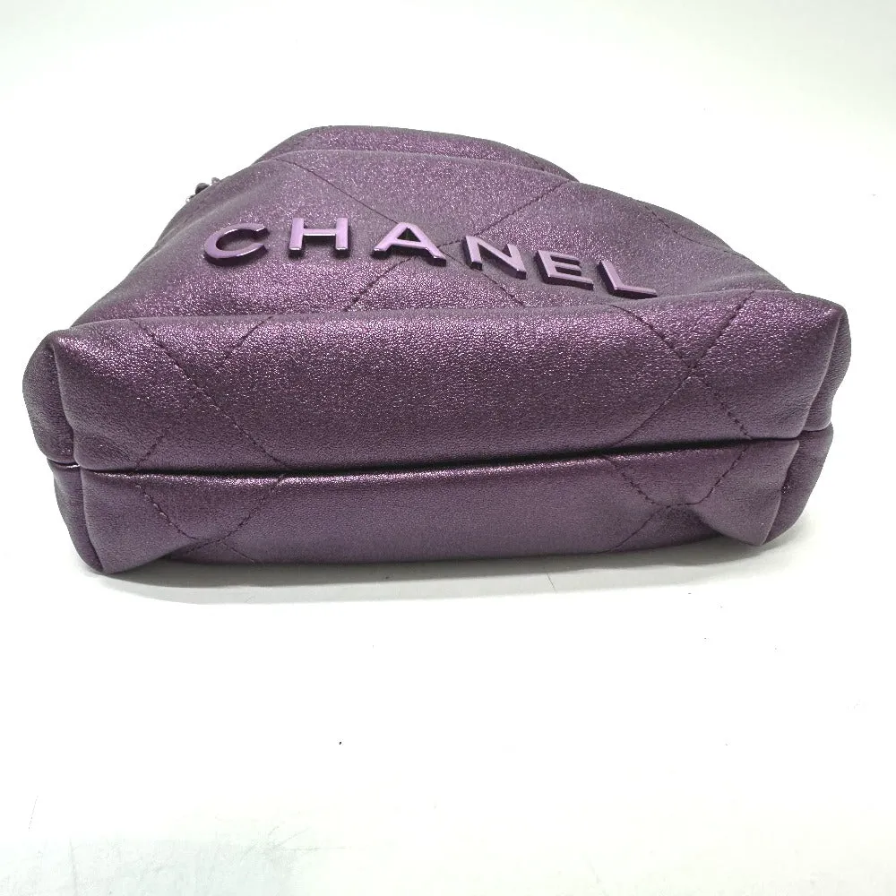 CHANEL Shoulder Bag AS3980 leather purple CHANEL22 Glitter All Purple