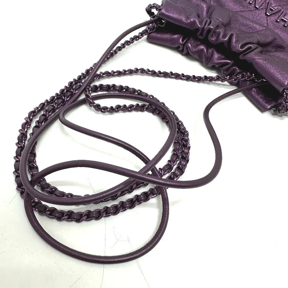 CHANEL Shoulder Bag AS3980 leather purple CHANEL22 Glitter All Purple