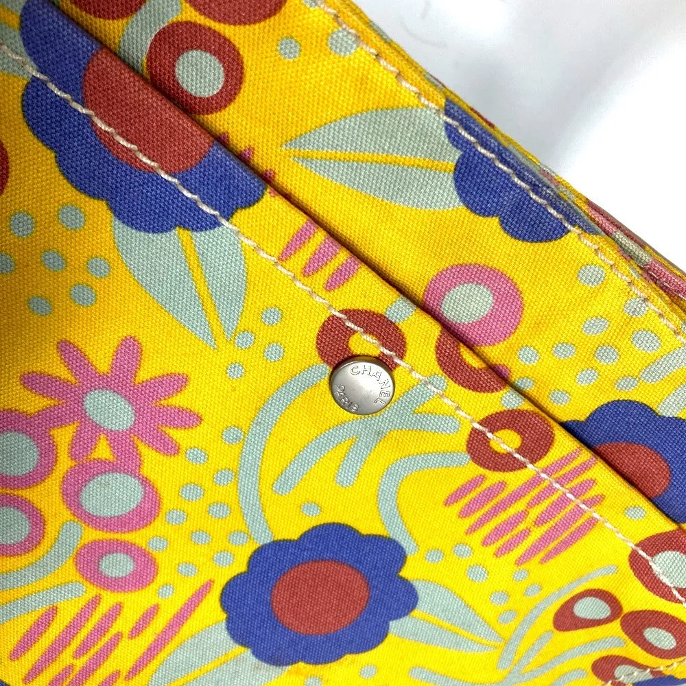 CHANEL Shoulder Bag canvas yellow High summer Flower Pattern
