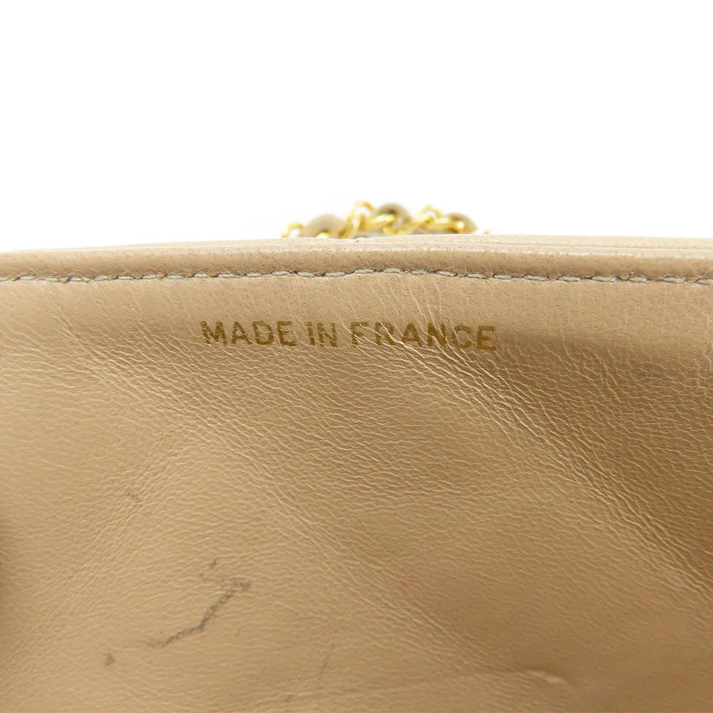 CHANEL Shoulder Bag lambskin beige Diana Women Used