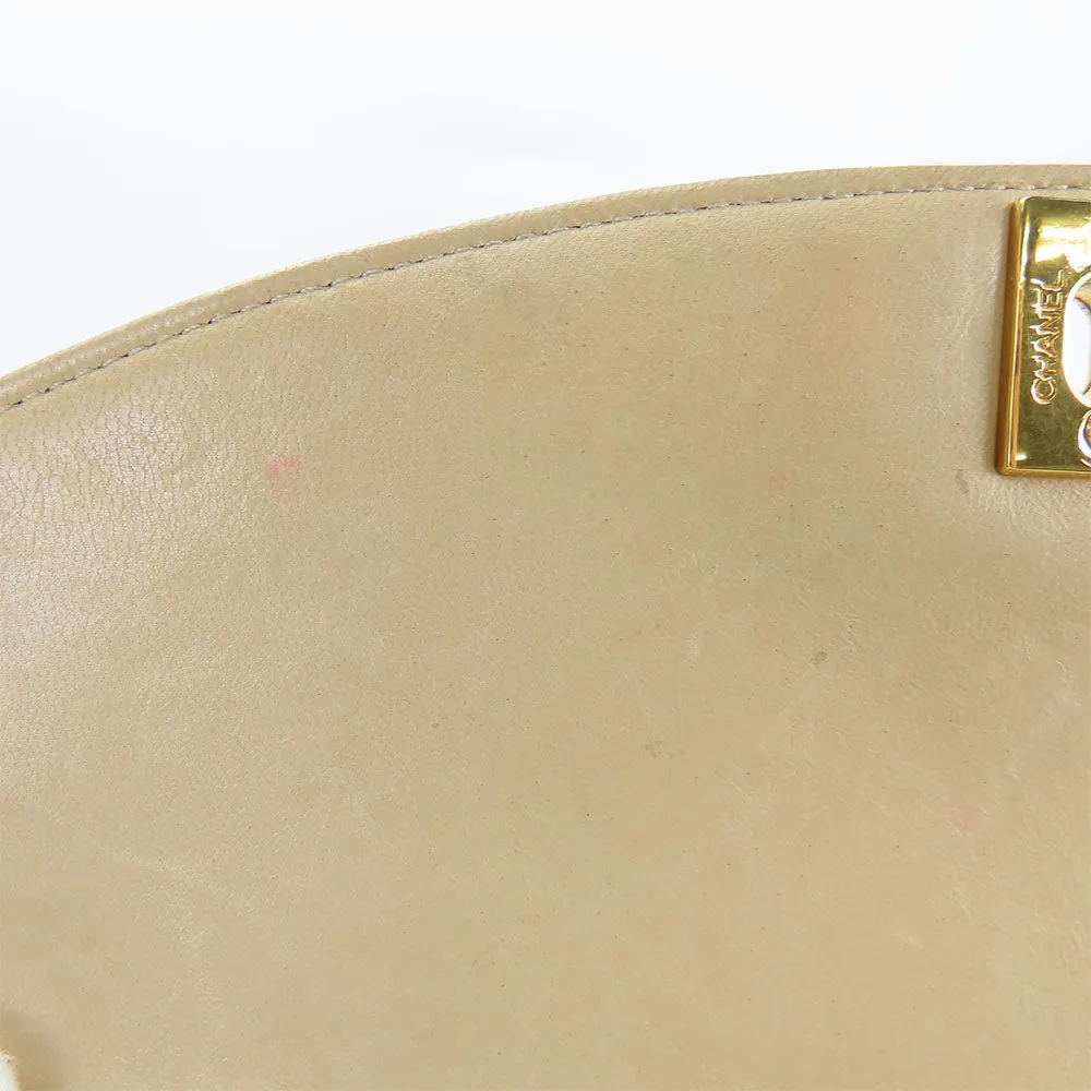 CHANEL Shoulder Bag lambskin beige Diana Women Used