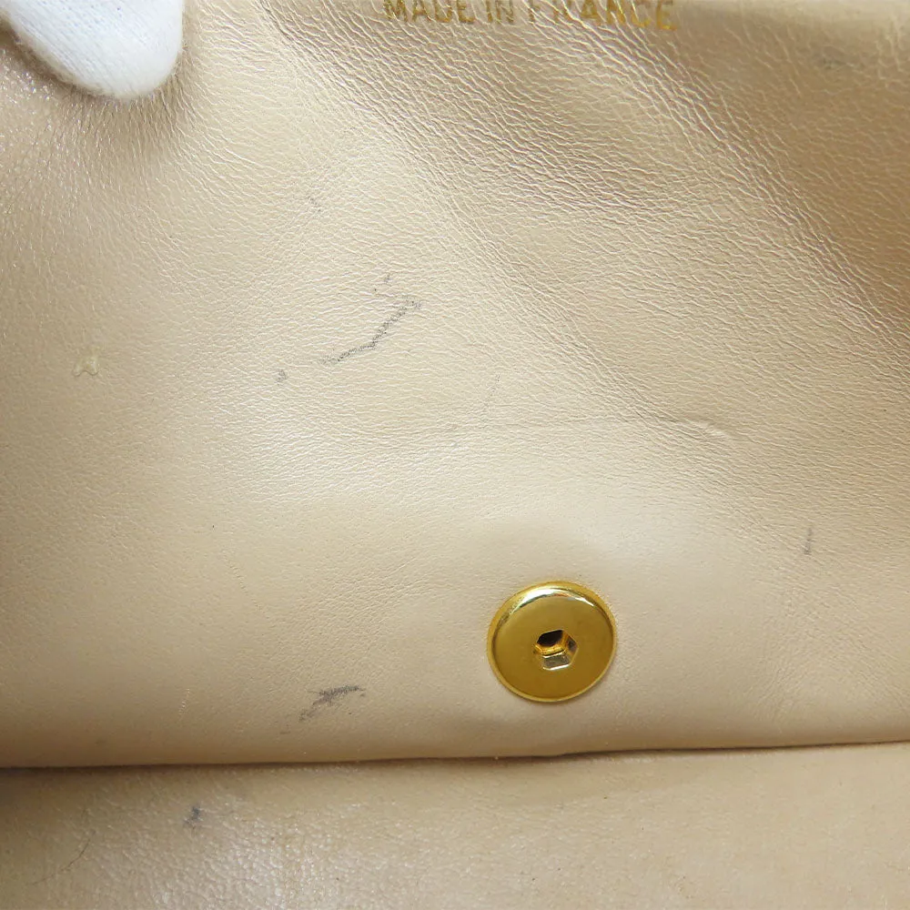 CHANEL Shoulder Bag lambskin beige Diana Women Used