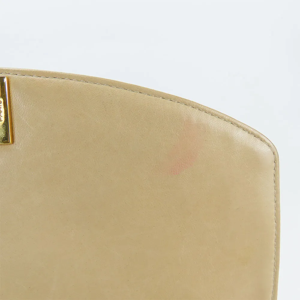 CHANEL Shoulder Bag lambskin beige Diana Women Used