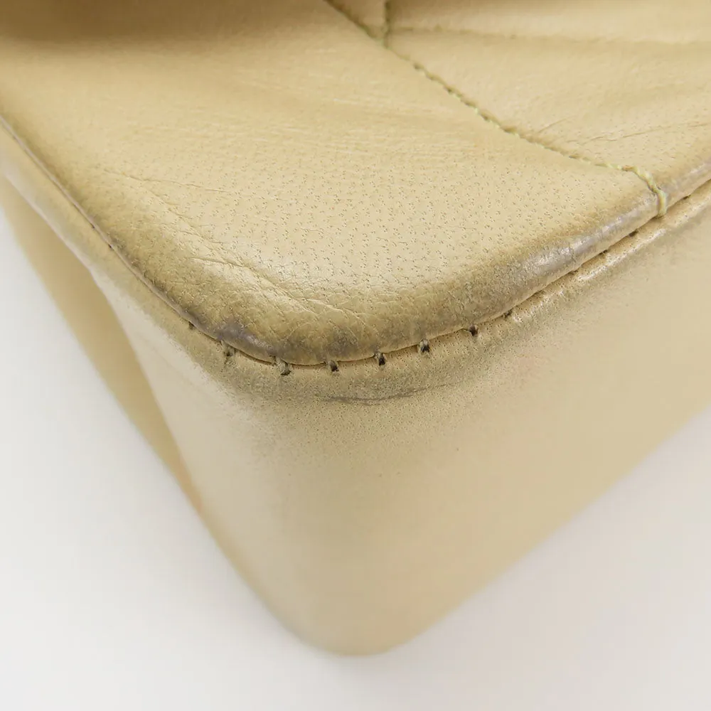 CHANEL Shoulder Bag lambskin beige Diana Women Used