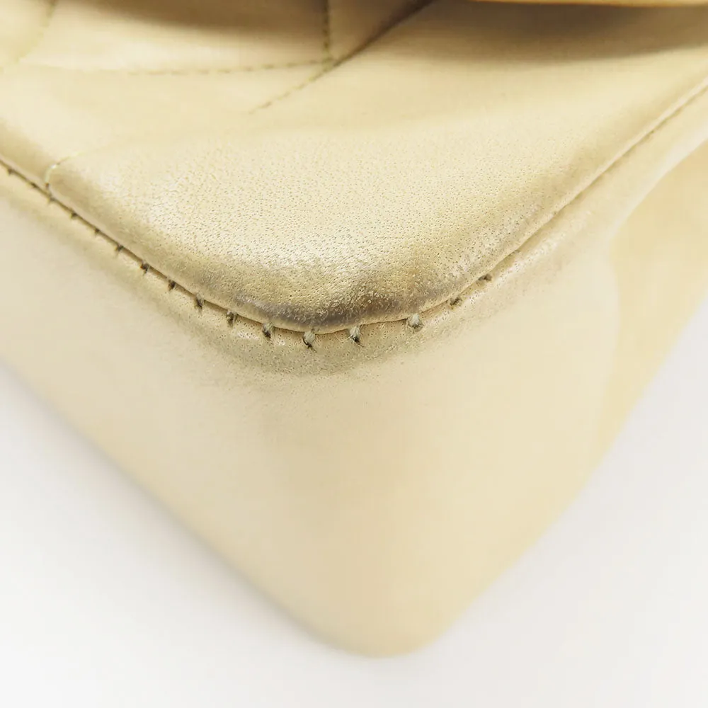 CHANEL Shoulder Bag lambskin beige Diana Women Used