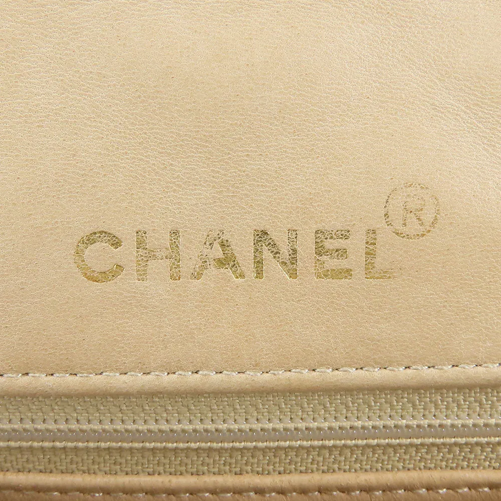CHANEL Shoulder Bag lambskin beige Diana Women Used