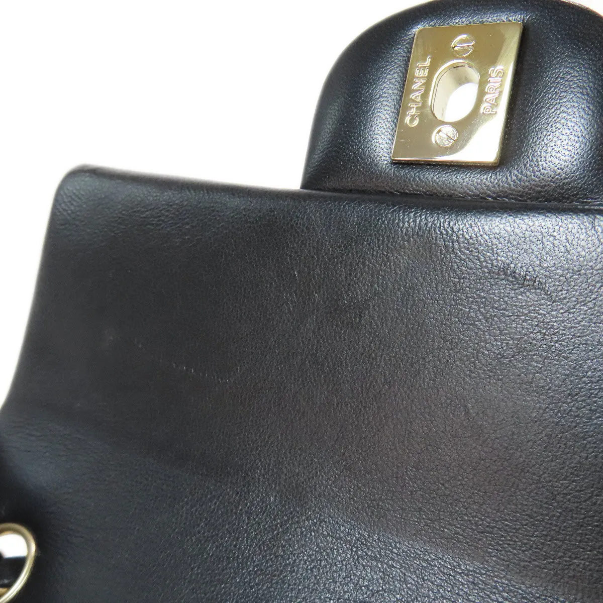 CHANEL Shoulder Bag lambskin black Matelasse Gold Metal Women Used