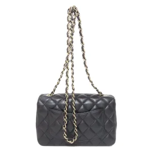 CHANEL Shoulder Bag lambskin black Matelasse Gold Metal Women Used
