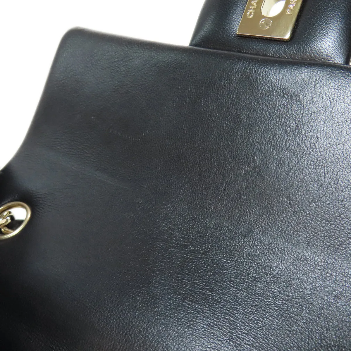 CHANEL Shoulder Bag lambskin black Matelasse Gold Metal Women Used