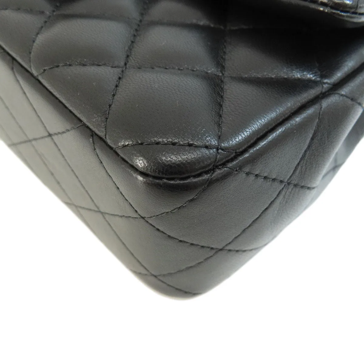CHANEL Shoulder Bag lambskin black Matelasse Gold Metal